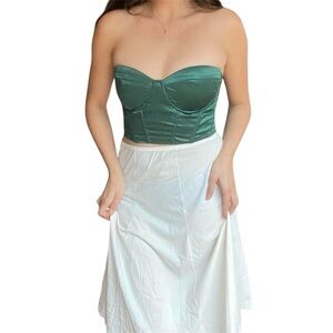 Green satin corset top size L